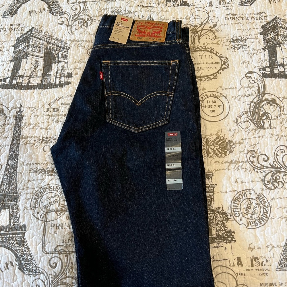 Levi's Blue Straight Leg Jeans Classic Fit